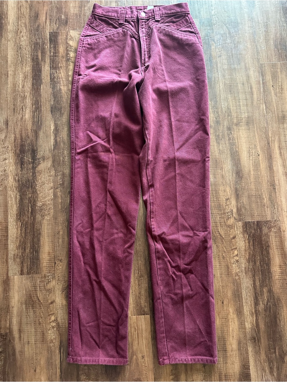 Rockies Vintage Women's Straight-Leg Bareback Burgundy/Plum Chinos